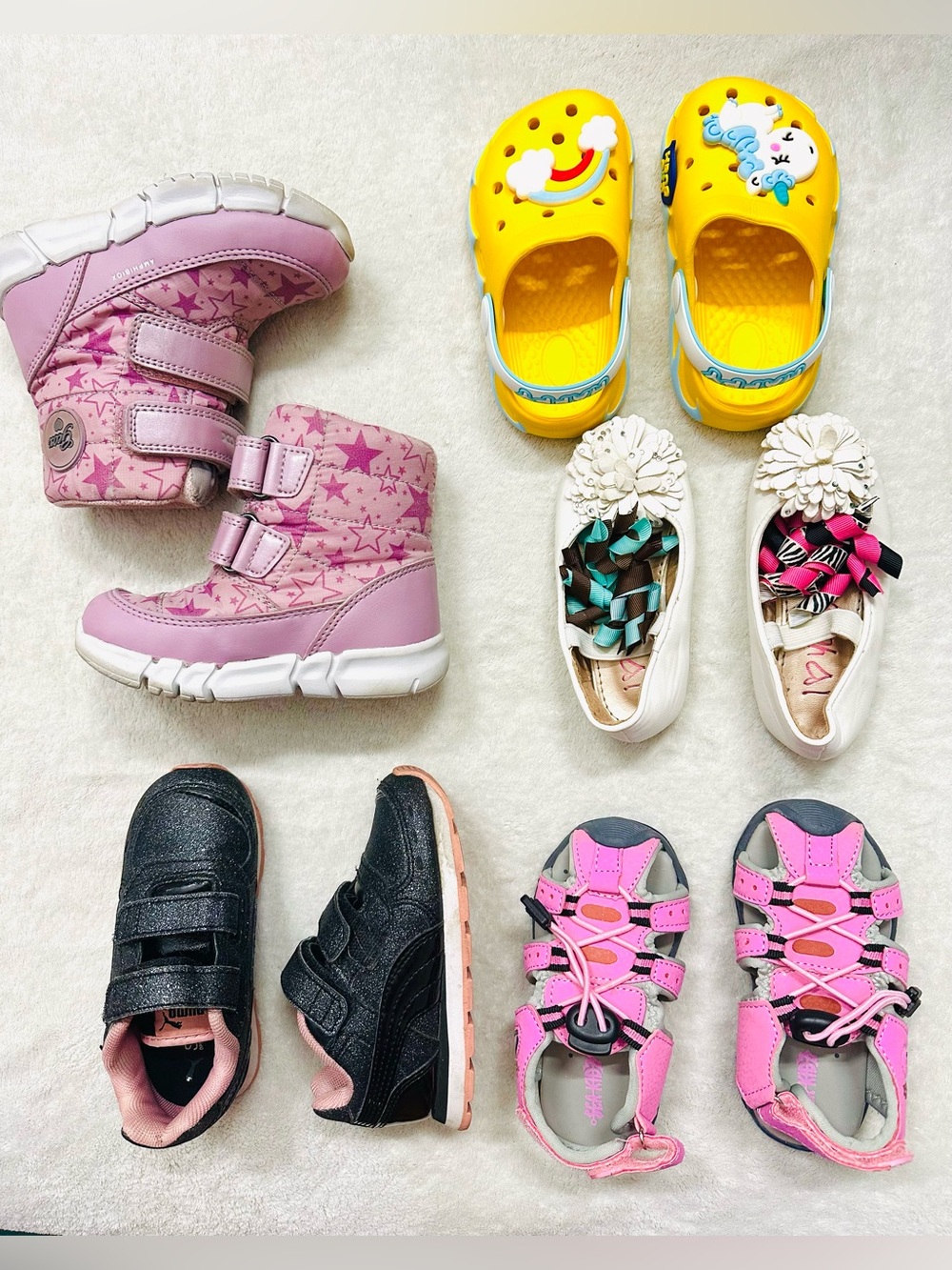 Huge lot Girls Shoes, Sneakers Size US 6/7 PUMA, GEOX, Excellent Condition